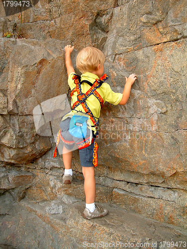 Image of young rock climber