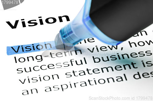 Image of Vision highlighted in blue