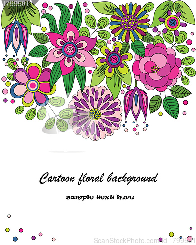 Image of Decorative colorful cartoon flower illustration