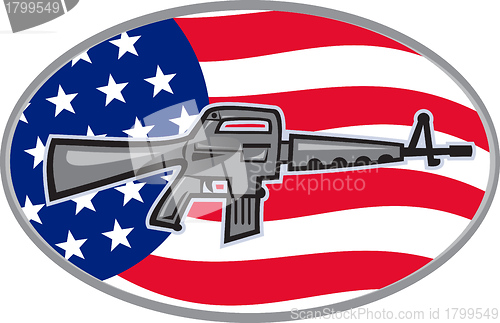 Image of Armalite M-16 Colt AR-15 assault rifle flag