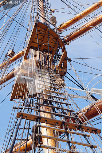 Image of Mast of an ancient sailing vessel