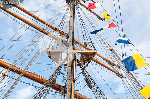 Image of Mast of an ancient sailing vessel