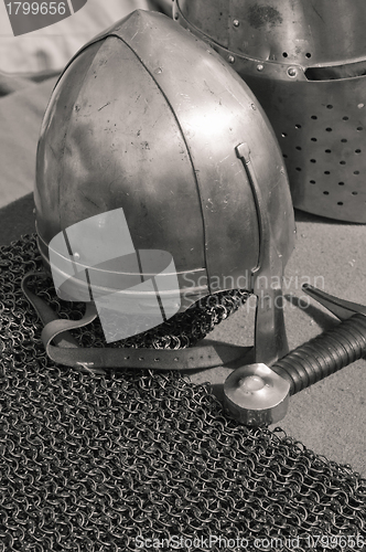 Image of The knightly weapon and armour