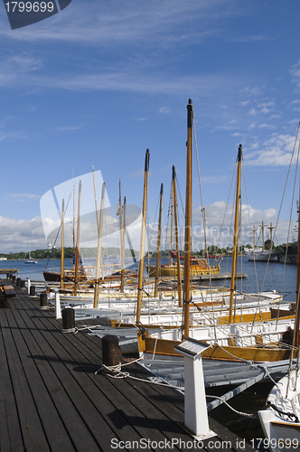 Image of Traditional sloops in Karlskrona marina