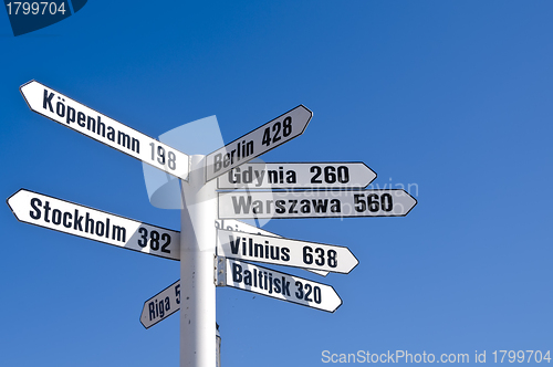 Image of White signpost