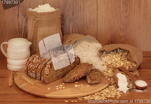 Image of Sourdough Bread and Ingredients  