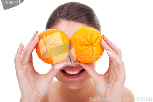 Image of woman with oranges in her hands