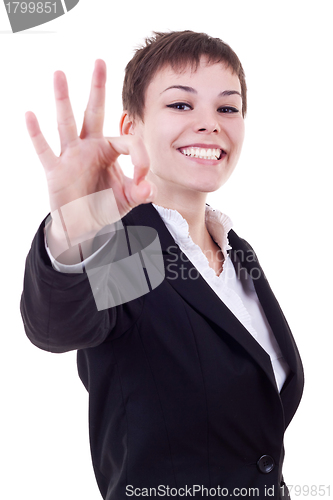 Image of  business woman satisfied with results