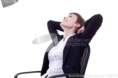 Image of relaxed business woman 