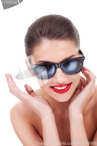 Image of seductive woman in sunglasses 