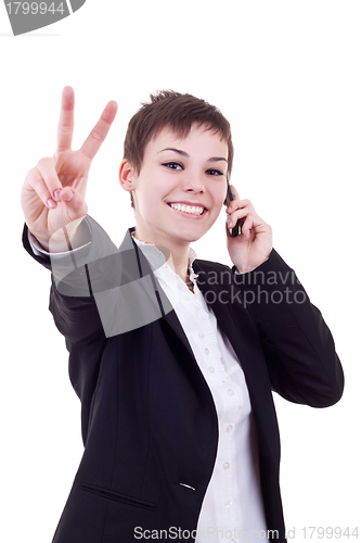 Image of Happy business woman