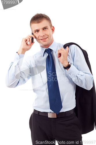 Image of business entrepreneur talking on phone