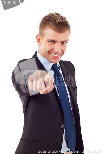 Image of business man pointing