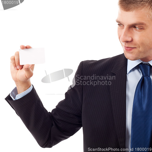 Image of business man with card