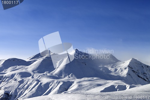 Image of View from ski slope in evening