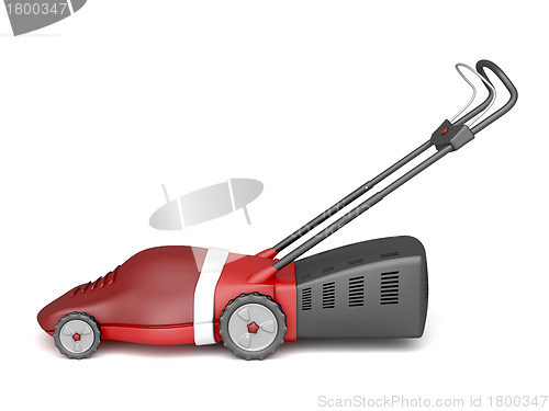 Image of Red lawn mower