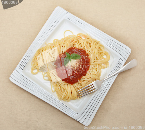 Image of Spaghetti with tomato sauce