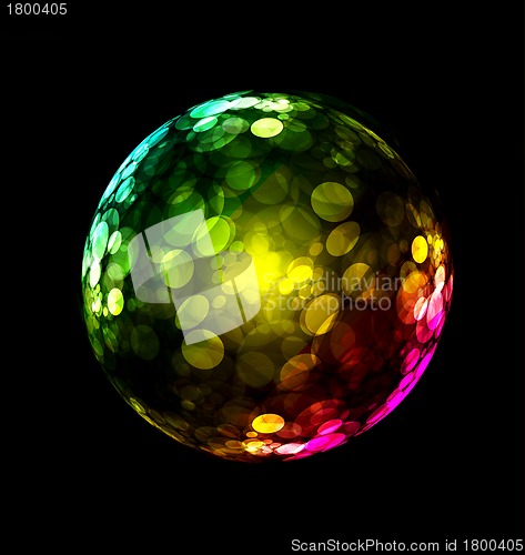 Image of Three-dimensional colorful sphere design