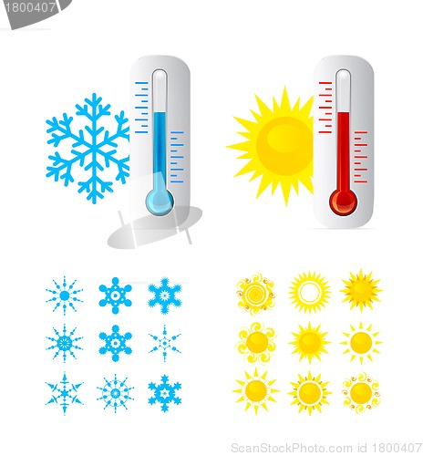 Image of Thermometer Hot And Cold Temperature