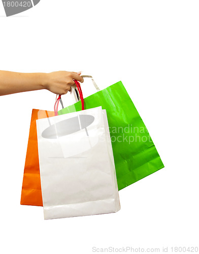 Image of Packages for shopping in a female hand