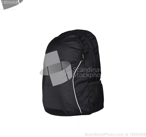 Image of black backpack on white