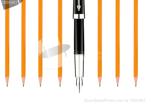 Image of pencils and pen - concept