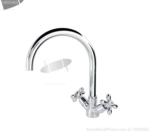 Image of Chrome tap isolated on white background