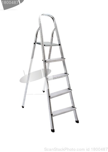 Image of Aluminum step ladder isolated on white background