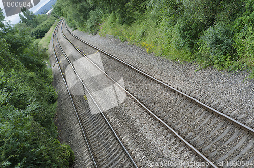 Image of Railway Tracks Through Countryside