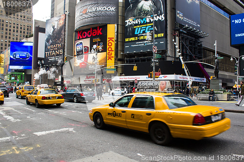 Image of Yellow cabs on March 8, 2011 in New York. Currently there are mo