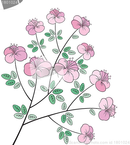 Image of Pretty colorful flower line art