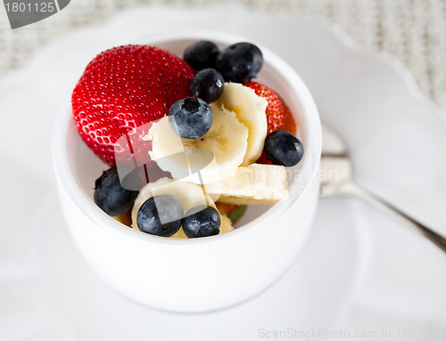 Image of Breakfast of blueberries strawberries banana