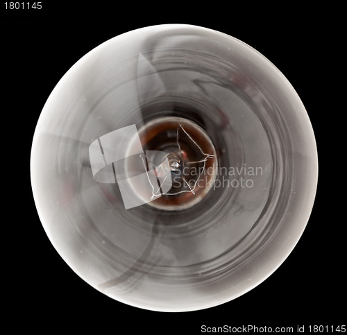 Image of Incandescent light bulb from above