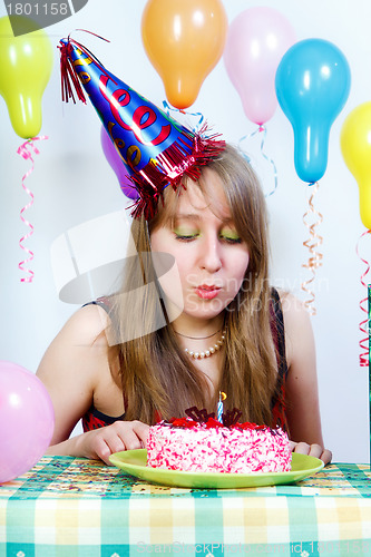 Image of Birthday. attractive young girl