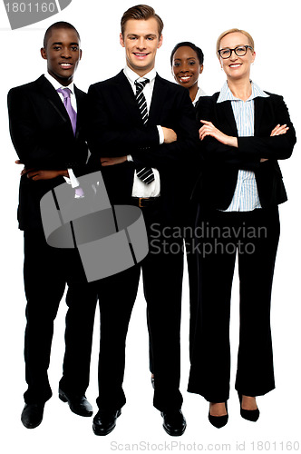 Image of Group of business people, arms crossed