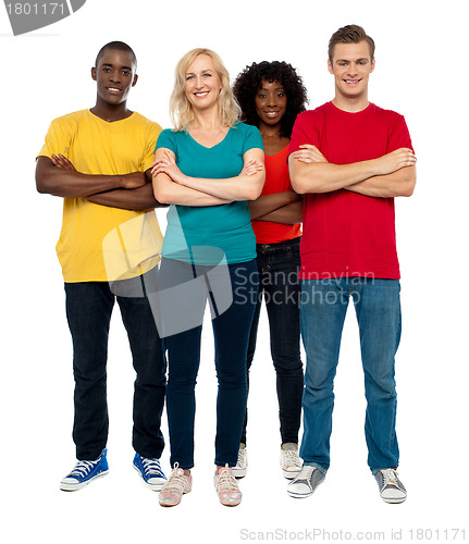 Image of Team of young people posing in style