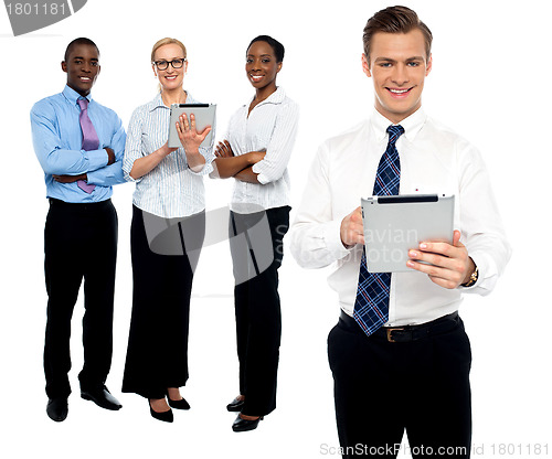 Image of Image of business partners on white background