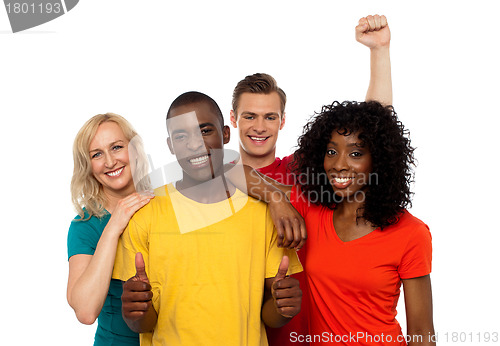 Image of Group of friends enjoying themselves