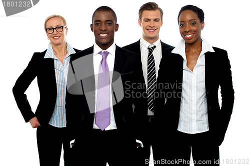 Image of Group of different business people in a line