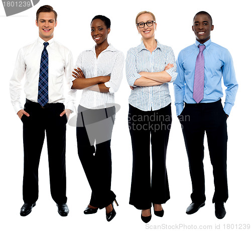 Image of Stylish portrait of four business people