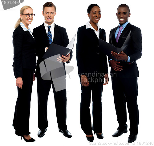 Image of Successful business team discussing operations