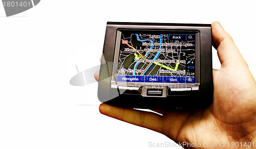 Image of Gps in a man hand.