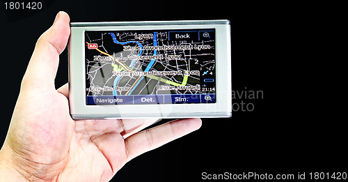 Image of Gps in a man hand.