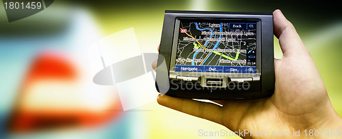 Image of Gps in a man hand.