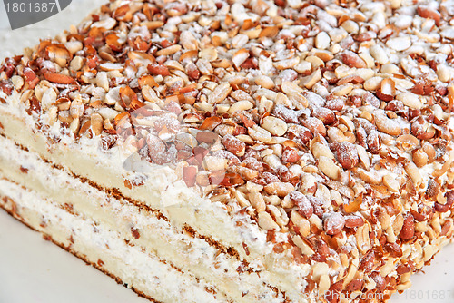 Image of tasty nuts cake