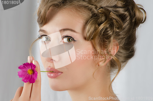 Image of beauty woman closeup portrait