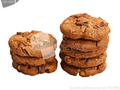 Image of Cookies with chocolate isolated on white background
