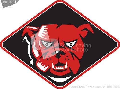 Image of Angry Bulldog Head Front Retro