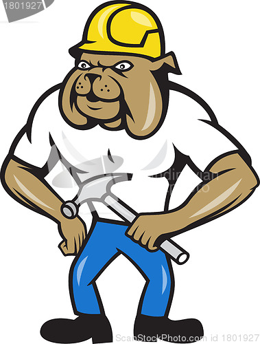 Image of Bulldog Construction Worker Hammer