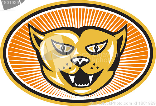 Image of Angry Cat Head Front Retro